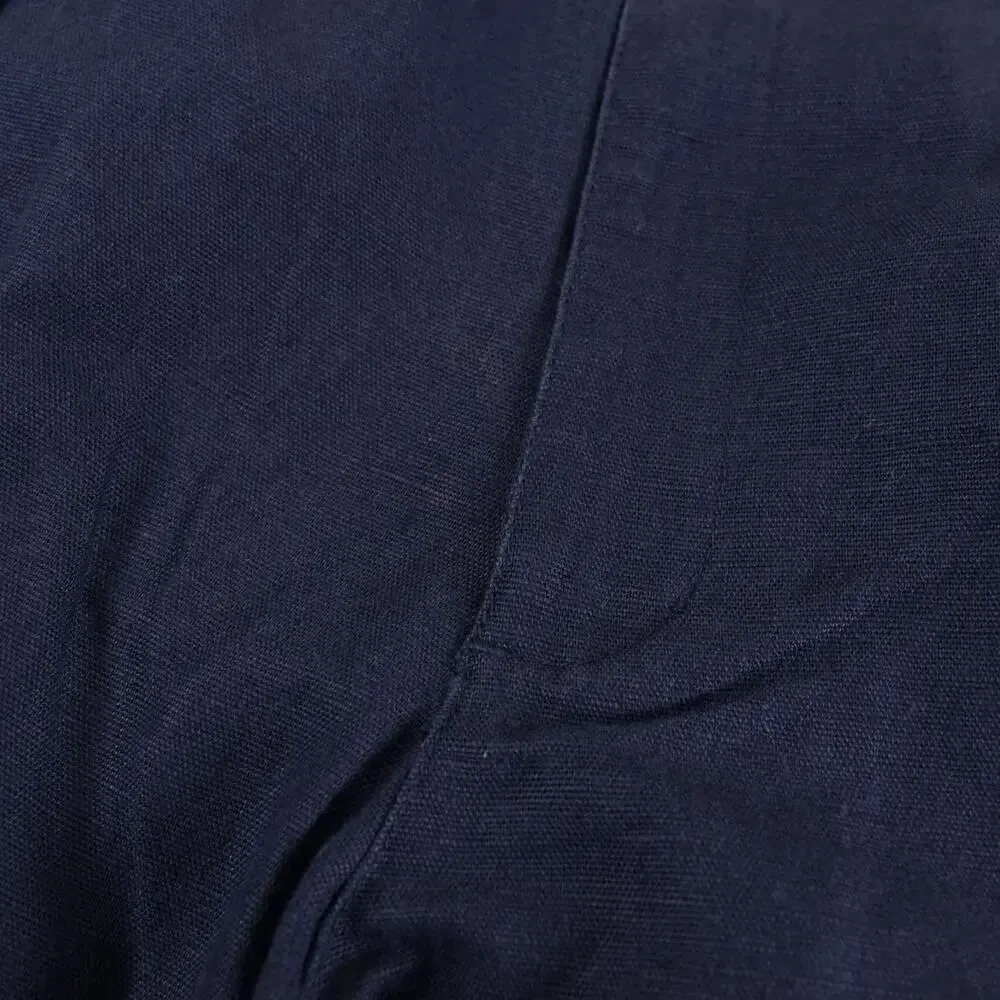 Vintage Eddie Bauer High Waist Pleated Linen Cotton Blend Blue Pants Sz 40 x 30